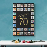 Photo Collage 70th Birthday Chapter 70 Large  Faux Canvas Print<br><div class="desc">Give a unique and personalised gift for a 70th birthday with a 32-photo collage faux canvas print. This beautiful collage captures memories from the past 70 years of this special someone's life that can be proudly displayed in their home. It's printed on a large faux canvas, giving it a professional,...</div>