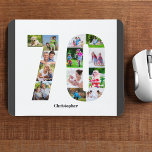 Photo Collage 70th Birthday Number 70 Personalized Mouse Pad<br><div class="desc">Create your own personalized mouse pad for a unique 70th birthday gift. The number 70 photo collage is on a white background with smart charcoal gray borders. The design includes up to 13 different photographs - in different shapes and sizes - to give you the plenty of flexibility in placing...</div>