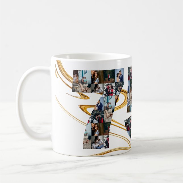 Photo collage 75 year anniversary gifts by year coffee mug (Left)
