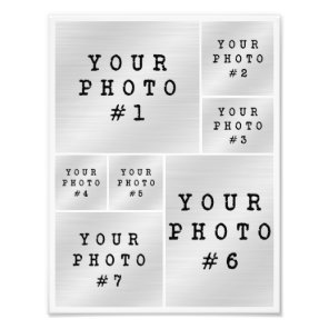 Photo Collage 7 Photo Grid Layout Photo Paper Print