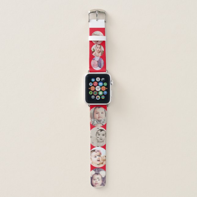 Photo Collage 7 Photo Template Personalized Apple Watch Band (Front)