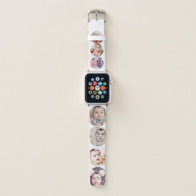 Photo Collage 7 Photo Template Personalized Apple Watch Band (Front)