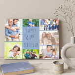 Photo Collage 7 Picture Blue 40th Birthday Canvas Print<br><div class="desc">Say Happy 40th Birthday with a custom wrapped canvas. The photo template is set up for you to add 7 of your favorite photos which are displayed in a photo collage around the birthday greeting. The wording simply reads "Happy 40th Birthday" in casual typography. "40th" is actually editable if you...</div>