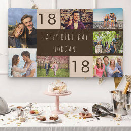 Photo Collage 7 Picture Personalized 18th Birthday Banner