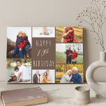 Photo Collage 7 Picture Warm Brown 70th Birthday Canvas Print<br><div class="desc">Say Happy 70th Birthday with a custom wrapped canvas. The photo template is set up for you to add 7 of your favorite photos which are displayed in a photo collage around the birthday greeting. The wording simply reads "Happy 70th Birthday" in casual typography. "70th" is actually editable if you...</div>