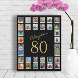 Photo Collage 80th Birthday Chapter 80 Faux Canvas Print<br><div class="desc">Make a lasting impression with this amazing 80th birthday faux canvas print! This one-of-a-kind photo collage is the perfect gift for anyone celebrating their eightieth milestone. Featuring a stunning 32-photo collage template, this faux canvas print is sure to capture all the wonderful memories of their life so far and serve...</div>