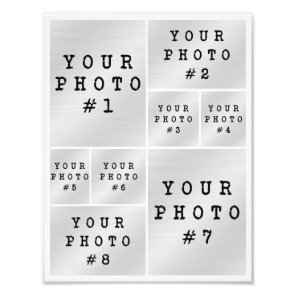 Photo Collage 8 Photo Grid Layout Photo Paper Print
