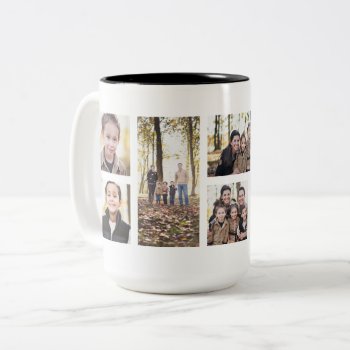 Photo Collage 8 Pictures Custom Two-tone Coffee Mug by LeaDelaverisDesign at Zazzle