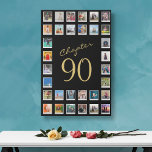 Photo Collage 90th Birthday Chapter 90 Large Faux Canvas Print<br><div class="desc">Give your loved one a timeless, lasting reminder of their 90th milestone birthday with our Photo Collage 90th Birthday Chapter 90 Large Faux Canvas Print. This beautiful canvas features 32 of their favorite photos all artfully collaged together for a stunning 3 foot by 2 foot design. This print is sure...</div>