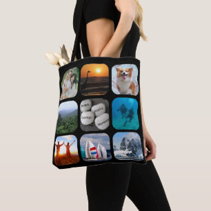 Photo Collage 9 Rounded Corner Pictures Tote Bag