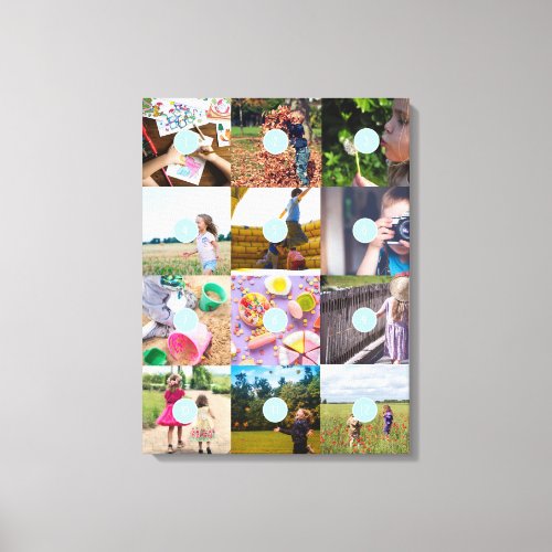 Photo collage Add your own 12 Photos Customizable Canvas Print