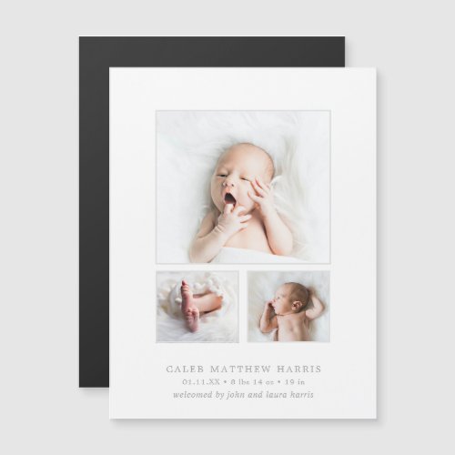Photo Collage Baby Boy Birth Announcement Magnet