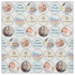 Photo Collage Baby Boy Name, birth stats and duck Fabric