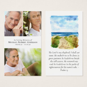 Photo Collage Beach Prayer Card