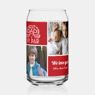 Photo Collage Best Dad By Par Father's Day Can Glass