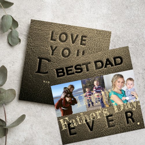 Photo collage best dad ever Fathers Day Holiday Card