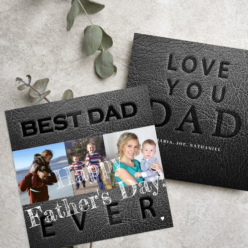 Photo collage best dad ever Fathers Day Holiday Card