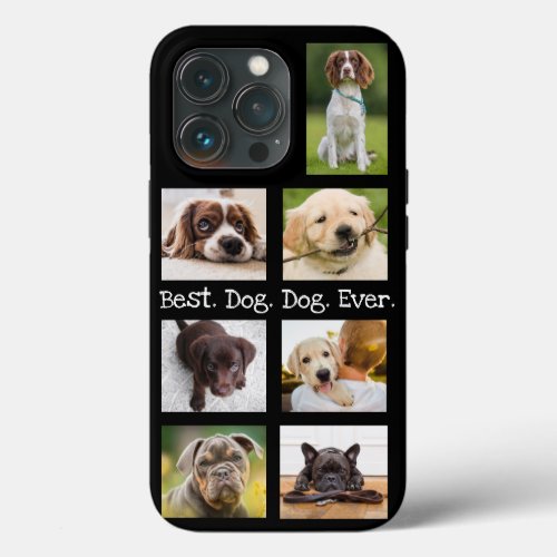 Photo Collage Best Dog Dad Ever Black White iPhone 13 Pro Case