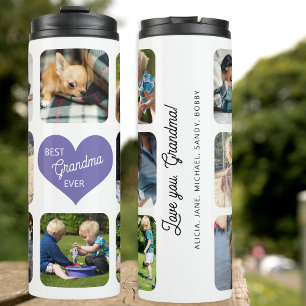 Photo collage best grandma ever text personalized thermal tumbler
