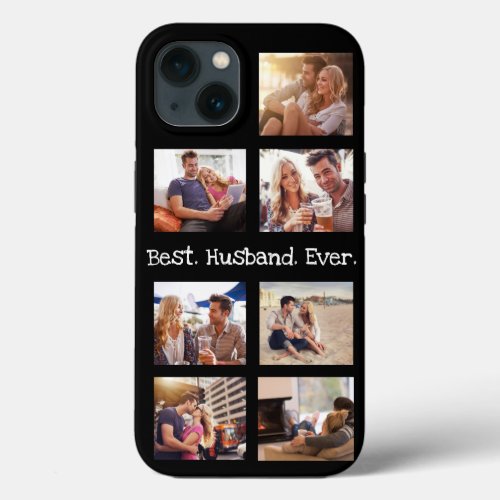 Photo Collage Best Husband Ever in Black White  iPhone 13 Case