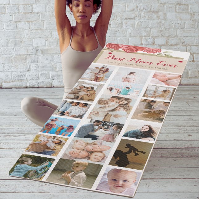 Photo Collage Best Mom Ever Mothers Day Yoga Mat (Creator Uploaded)