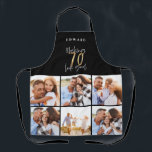 Photo collage black and gold 70th birthday modern apron<br><div class="desc">Photo collage black and gold 70th birthday modern typography design.</div>