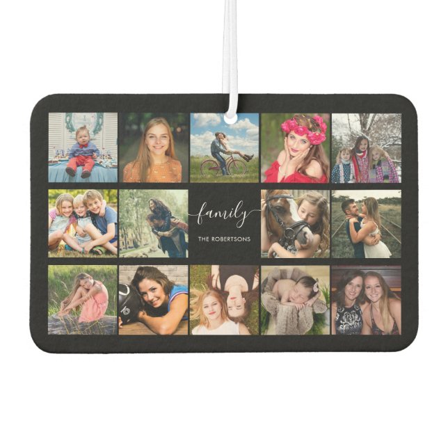 Photo Collage Black Custom Air Freshener (Front)