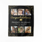 Photo Collage Black Gold Graduation Backdrop