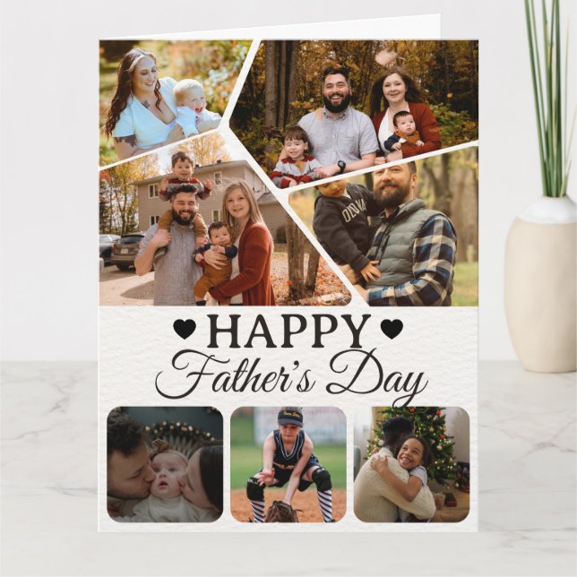 Photo Collage Black Script Typography Big Personal Card (Front)