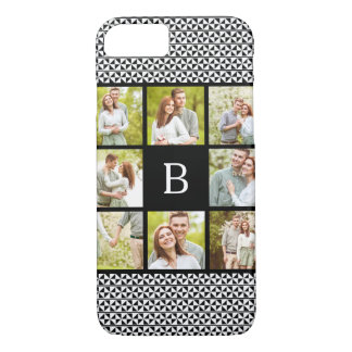 Photo Collage | Black & White Custom Monogram iPhone 7 Case