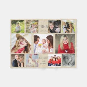 Photo Collage Blanket - ANY Occasion - EDIT TEXT