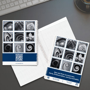 Photo Collage Blue White Small Business Notebook