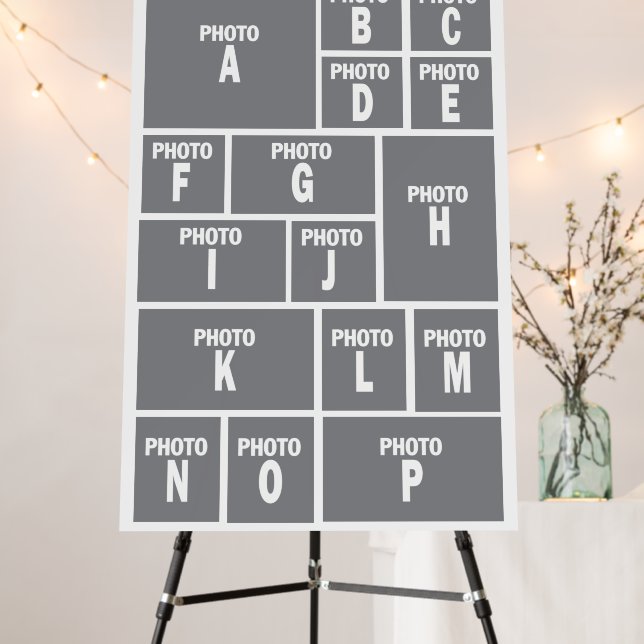 Photo Collage Board with 16 photos (In Situ (Stand))