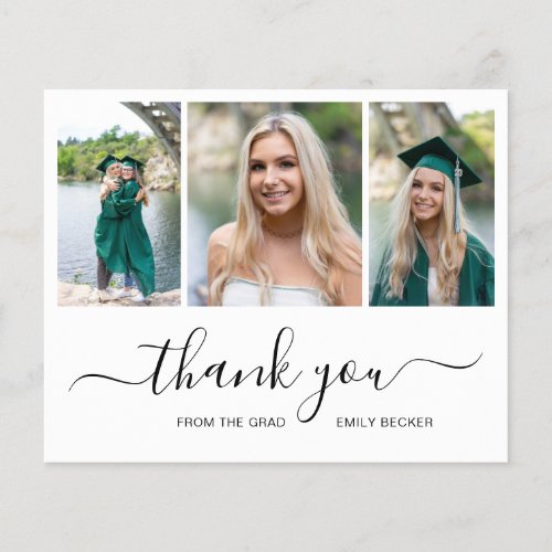 Photo Collage Budget Graduation Thank You Card