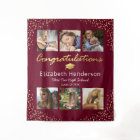 Photo Collage Burgundy Gold Graduation Backdrop