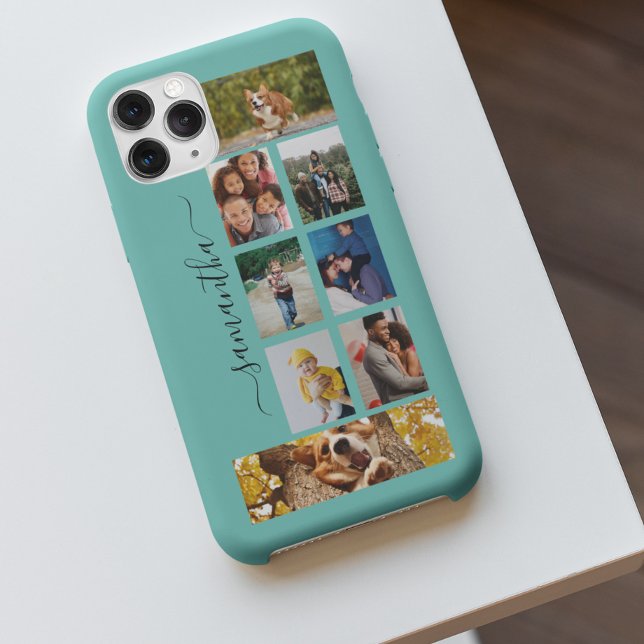 Photo Collage Calligraphy Monogram Name Script Cas Case-Mate iPhone Case (Creator Uploaded)