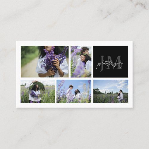 Photo Collage  Calligraphy Monogram Photography Business Card