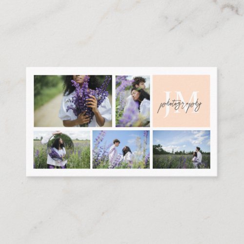 Photo Collage  Calligraphy Monogram Photography Business Card