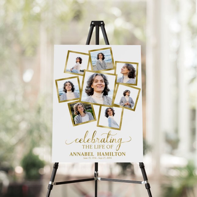 Photo Collage Celebration Of Life Memorial Funeral Foam Board (Creator Uploaded)
