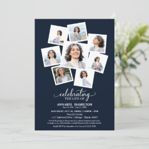 Photo Collage Celebration of Life Memorial Service Invitation