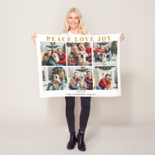 Photo Collage Christmas 2022 Fleece Blanket