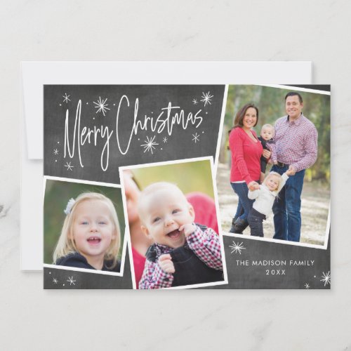 Photo Collage Christmas Card with Holiday Letter