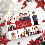 Photo Collage Christmas Cards 7 Photos Chic Script<br><div class="desc">Photo Collage Christmas Cards 7 Photos Chic Script</div>