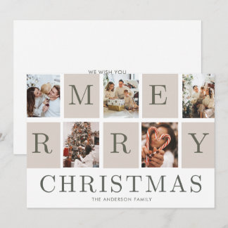 Photo Collage Christmas Family Holiday Card