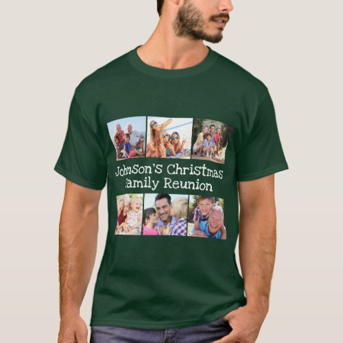 Photo Collage Christmas Family Reunion Personalize T_Shirt