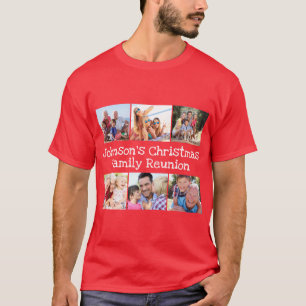 Photo Collage Christmas Family Reunion Personalize T-Shirt