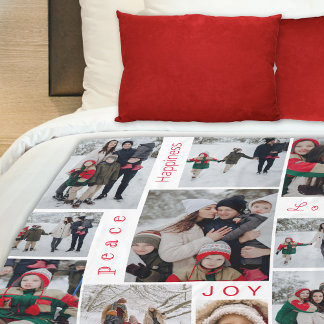 Photo Collage Christmas Fleece Blanket
