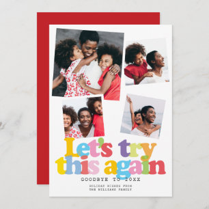 Photo Collage Christmas Lets Try This Again  Holiday Card