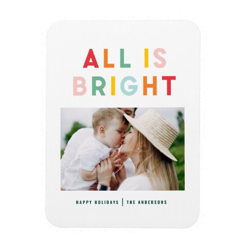 Photo collage christmas rainbow colorful bright ho magnet