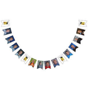 Photo Collage CLASS OF Black Gold Graduation Bunting Flags